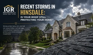 Roof inspection in Hinsdale after storm damage from wind and hail